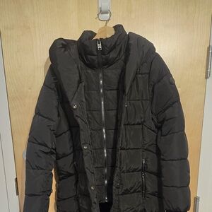 Black long puffer winter coat Point Zero